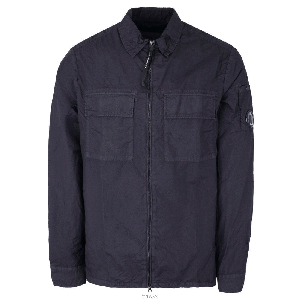 Color variation of Lens Chrome Overshirt Jacket Navy