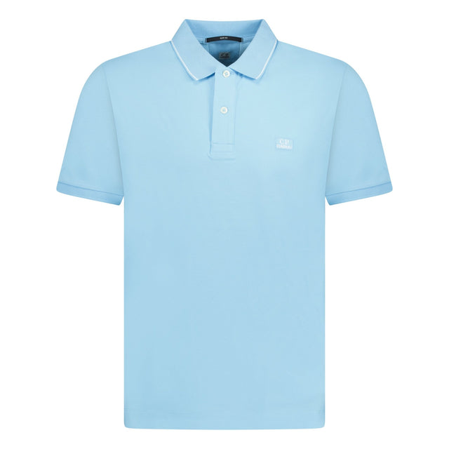 CP Company Short Sleeve Stitch Logo Polo T-Shirt Baby Blue - Boinclo ltd - Outlet Sale Under Retail