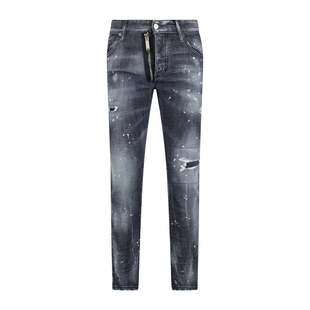 DSquared2 'Skater' Print Logo Slim Fit Jeans Black - Boinclo ltd - Outlet Sale Under Retail