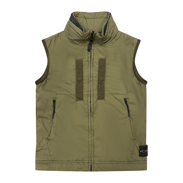 (Kids) Stone Island Nylon Gilet Military Green - Boinclo ltd - Outlet Sale Under Retail