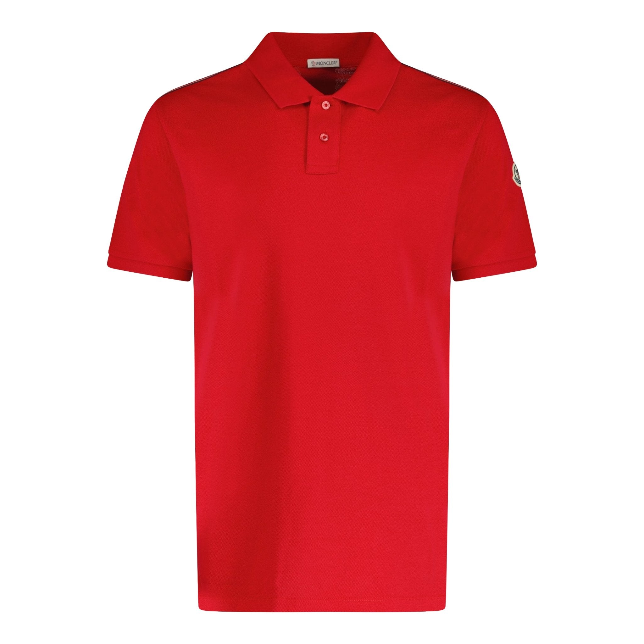 Color variation of Stripe Embroidery Collar Polo T-Shirt Red