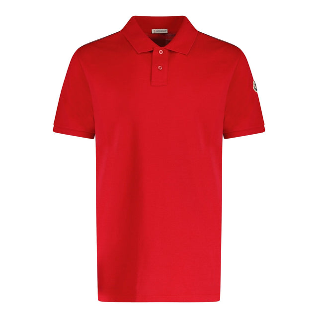 Moncler Stripe Embroidery Collar Polo T-Shirt Red - Boinclo ltd - Outlet Sale Under Retail