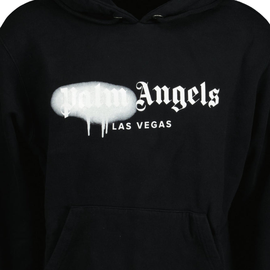 Palm Angels Las Vegas Sprayed Logo Hooded Sweatshirt Black - Boinclo ltd - Outlet Sale Under Retail