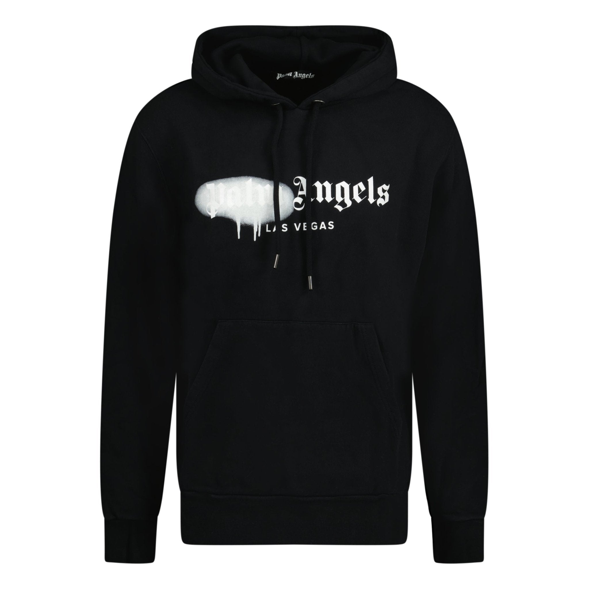 Palm Angels Las Vegas Sprayed Logo Hooded Sweatshirt Black Outlet Sale Always Under Retail Boinclo