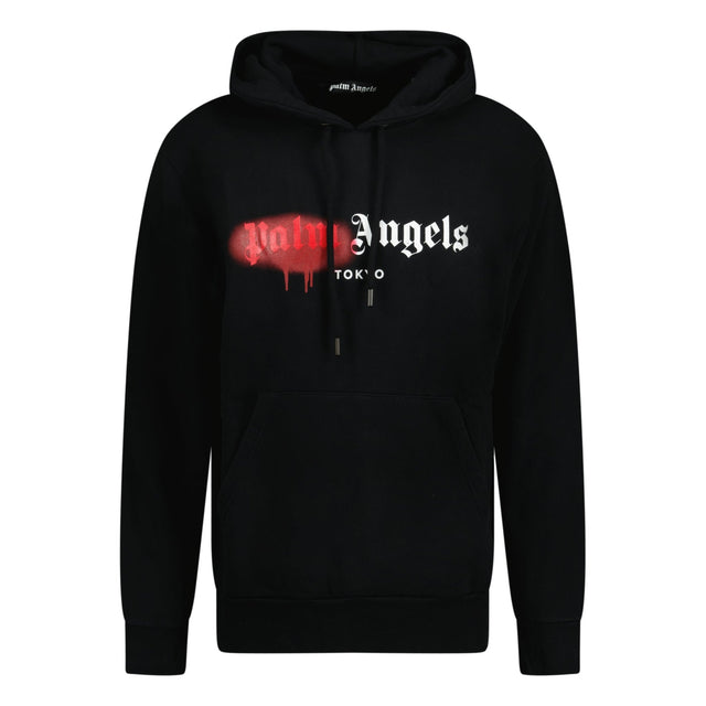 Palm Angels Tokyo Sprayed Logo Hooded Sweatshirt Black - Boinclo ltd - Outlet Sale Under Retail