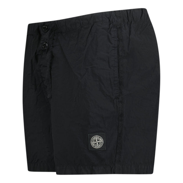 Stone Island Chrome Swim Shorts With Buttons Black - Boinclo ltd - Outlet Sale Under Retail