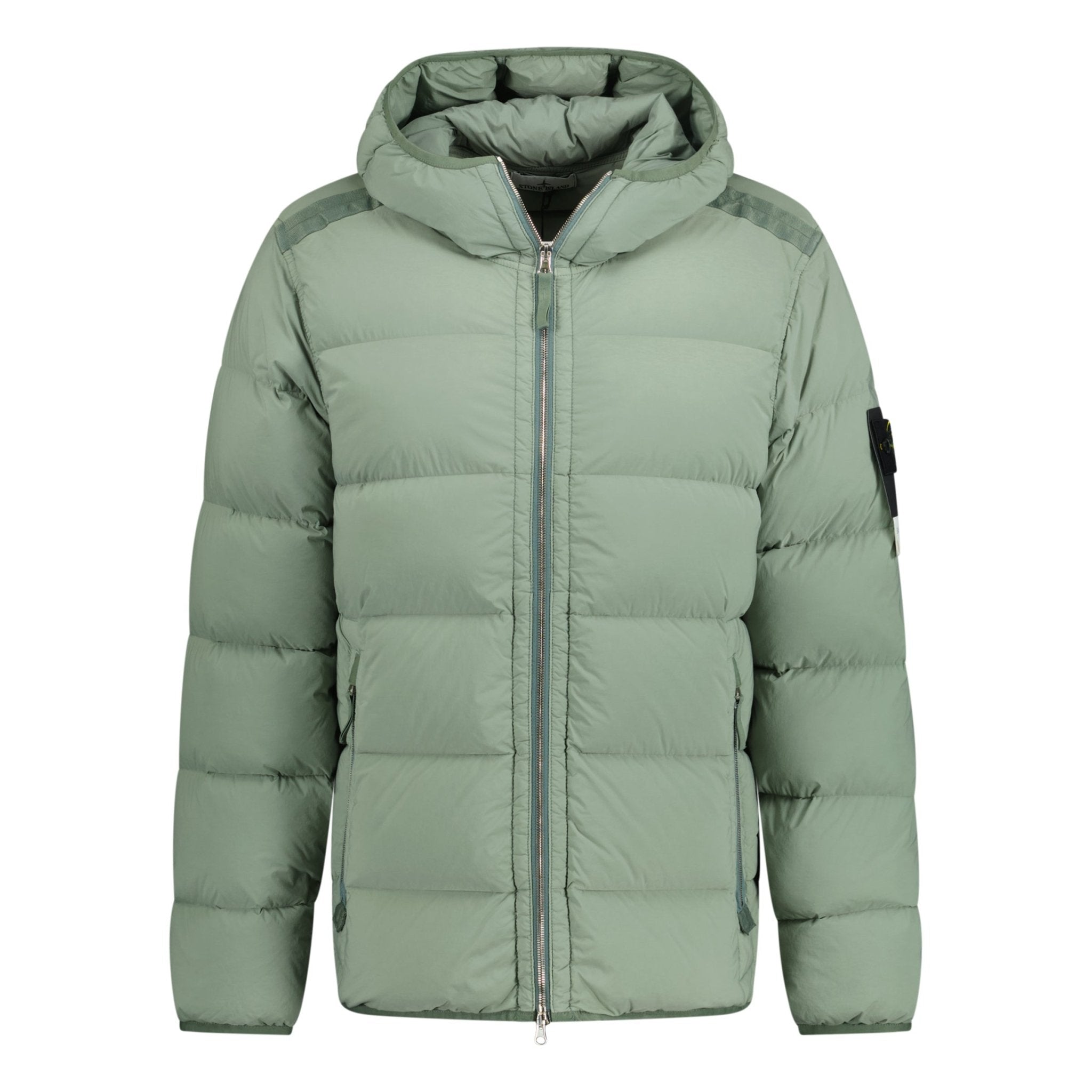 Color variation of Hooded Puffer Jacket In Seamless Tunnel Nylon Mint Green