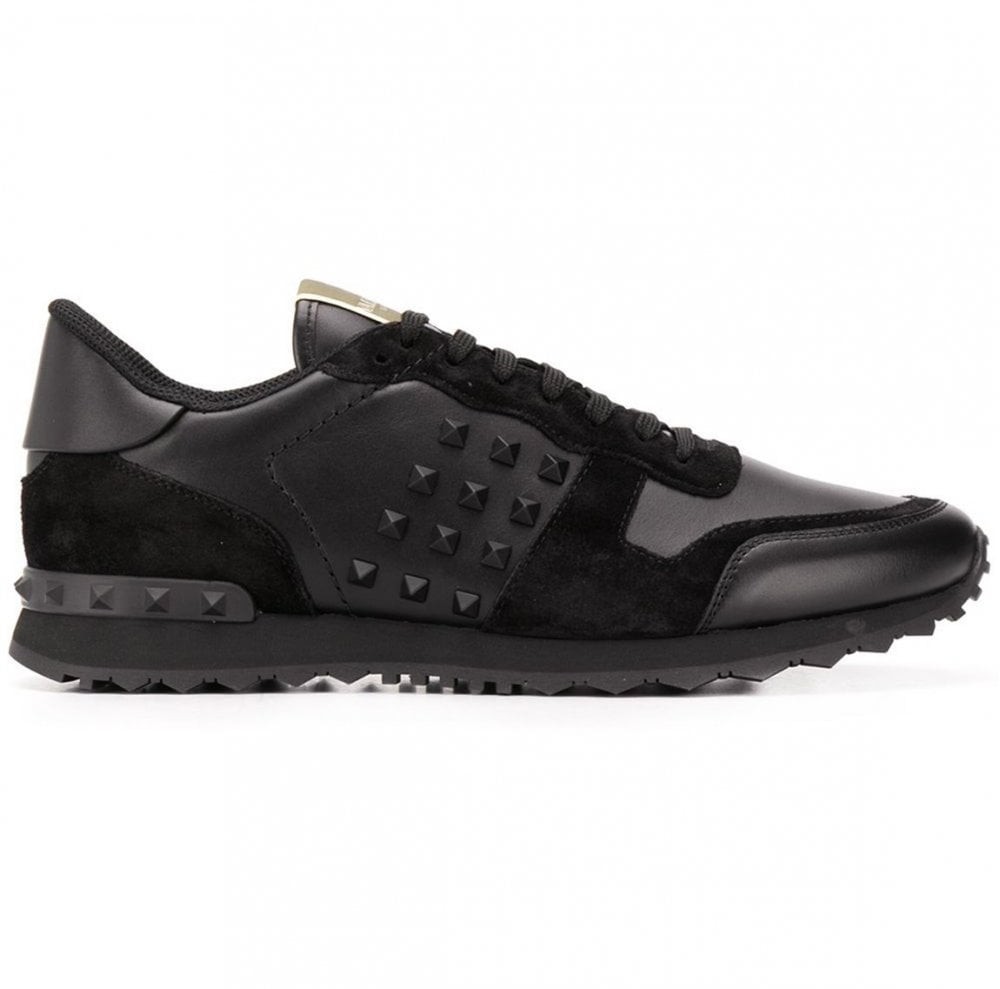 Color variation of Camo Leather Rockstud Rockrunner Trainers Black