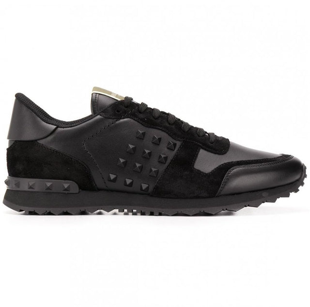 Valentino Camo Leather Rockstud Rockrunner Trainers Black - Boinclo ltd - Outlet Sale Under Retail